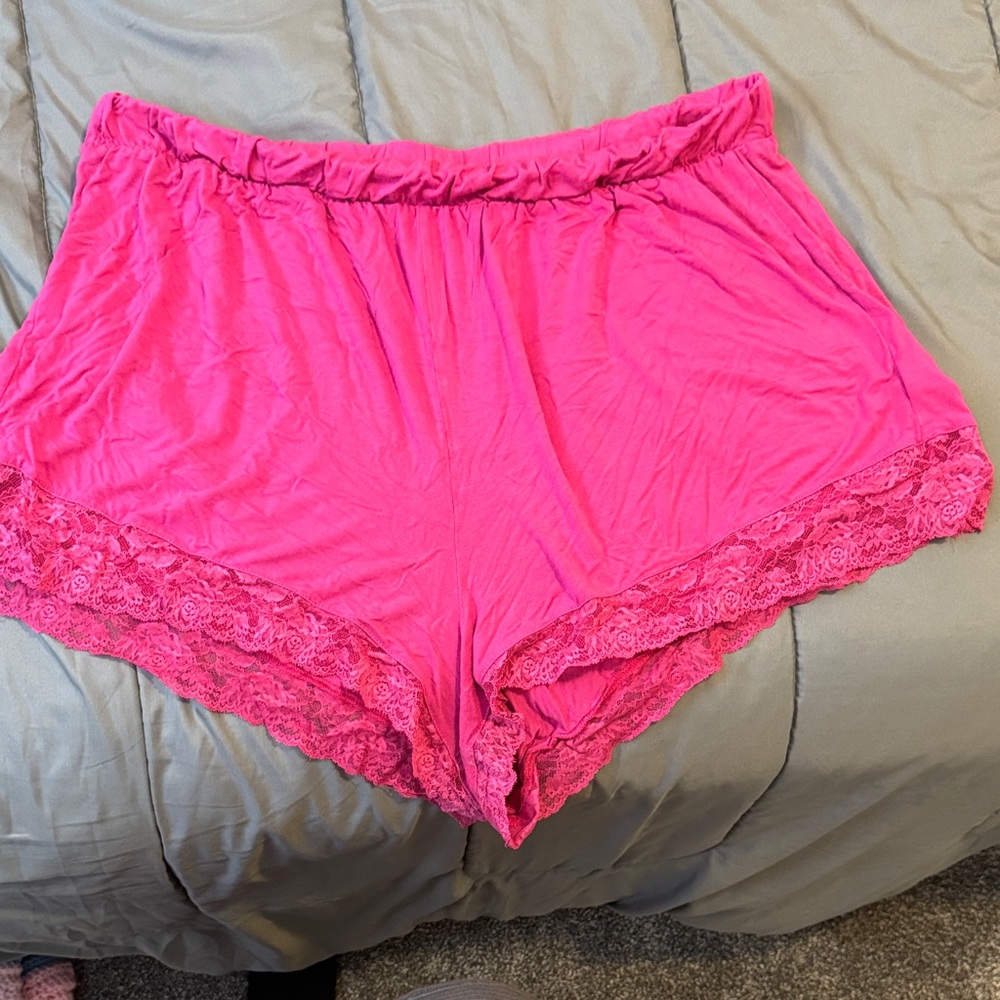 Torrid Pink Lace Trim Sleep Shorts